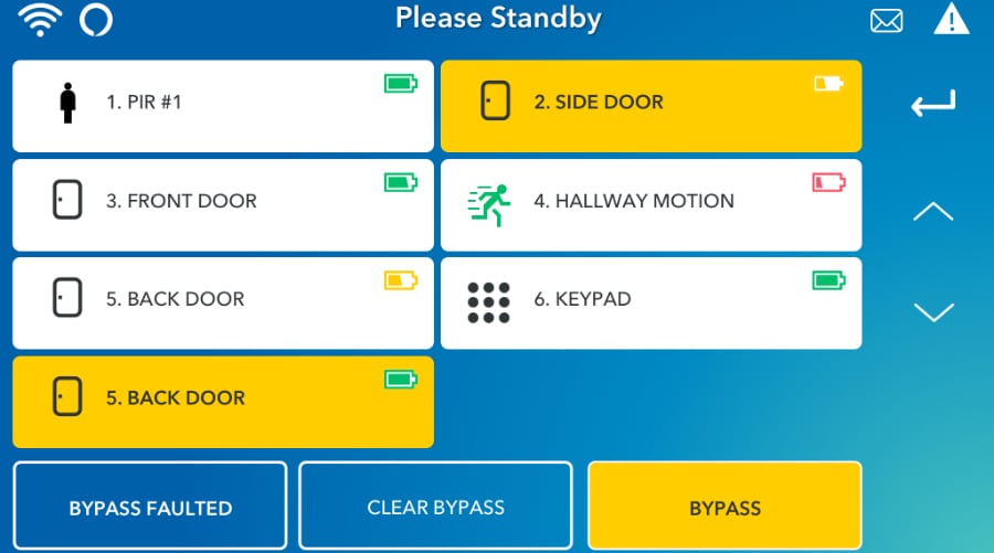 Lancaster security system command screen.